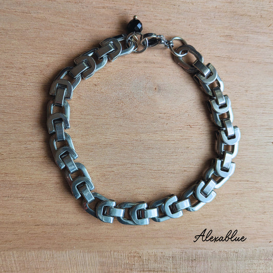 Thick Chain Onyx Bracelet Unisex Bracelet Onyx Unisex Men's Women's Chunky Chain