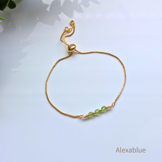 Peridot Tiny Gem Bracelet｜8月誕生石・小粒ペリドットのブレスレット