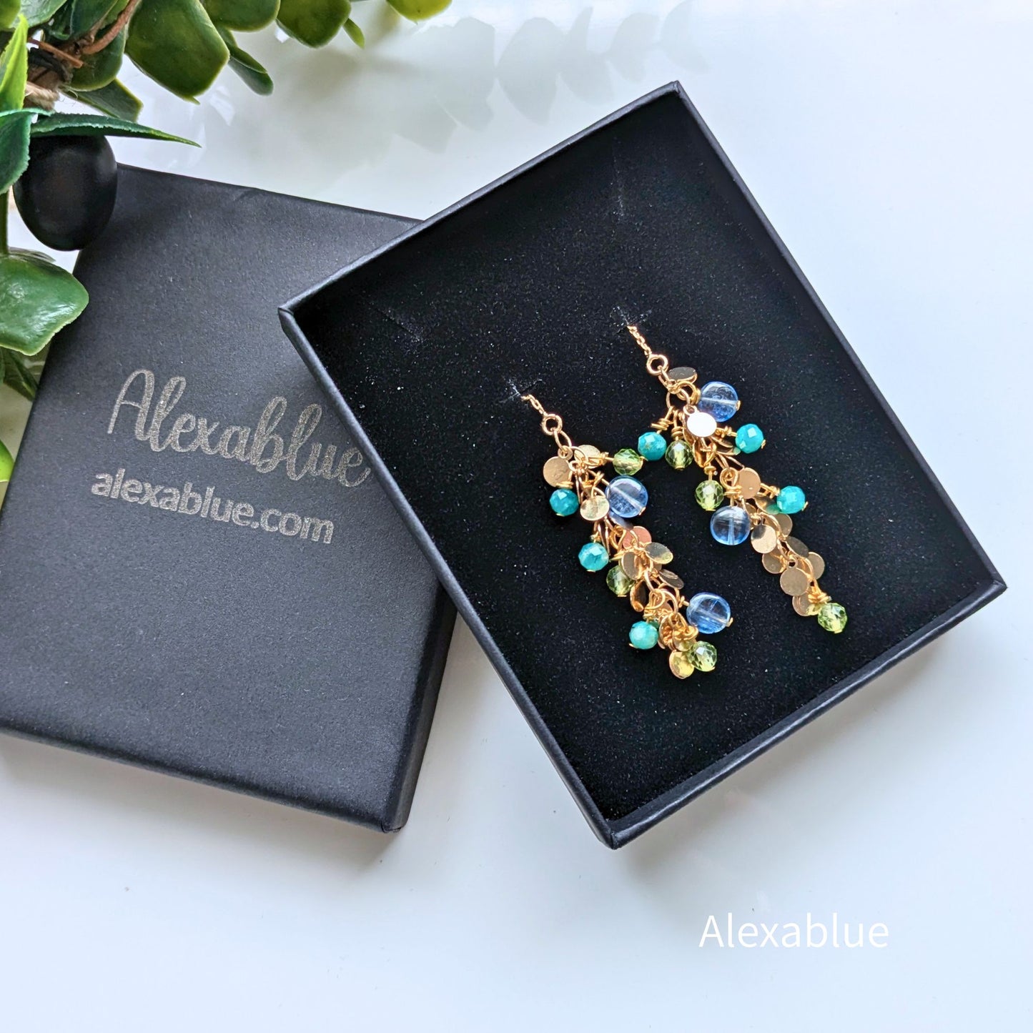 Peridot × Kyanite × Amazonite Luxe Earrings｜天然石3ストーン・ステンレスピアス 8月誕生石