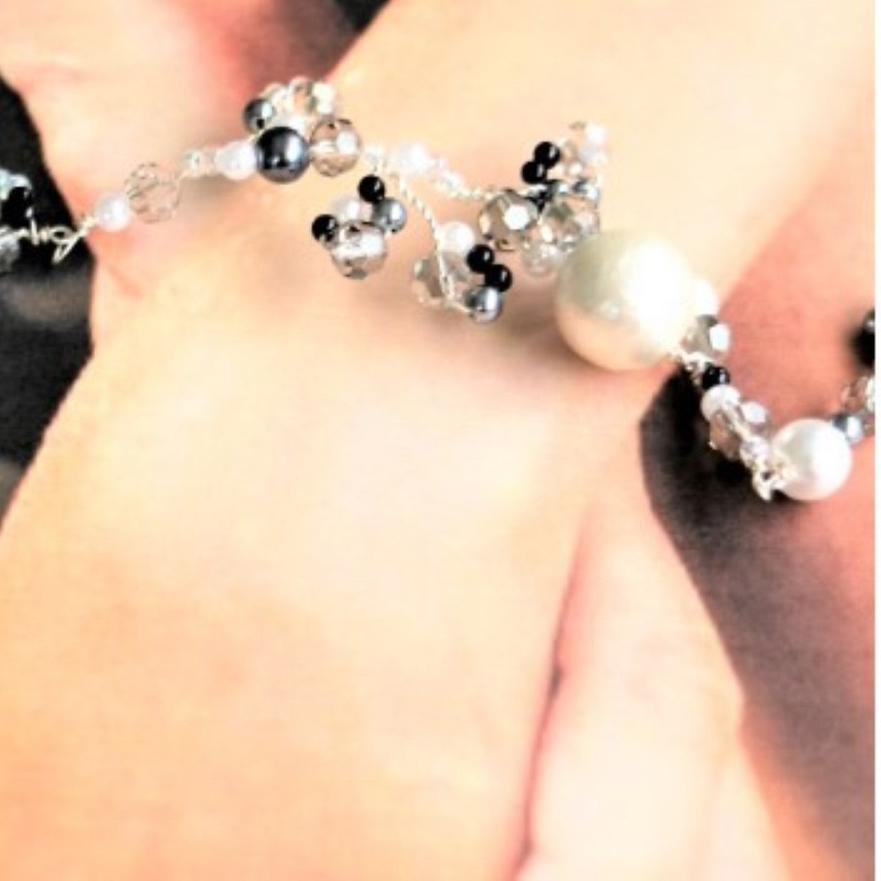 Adult Cotton Pearl Twig Bracelet Wedding Bridal Accessory