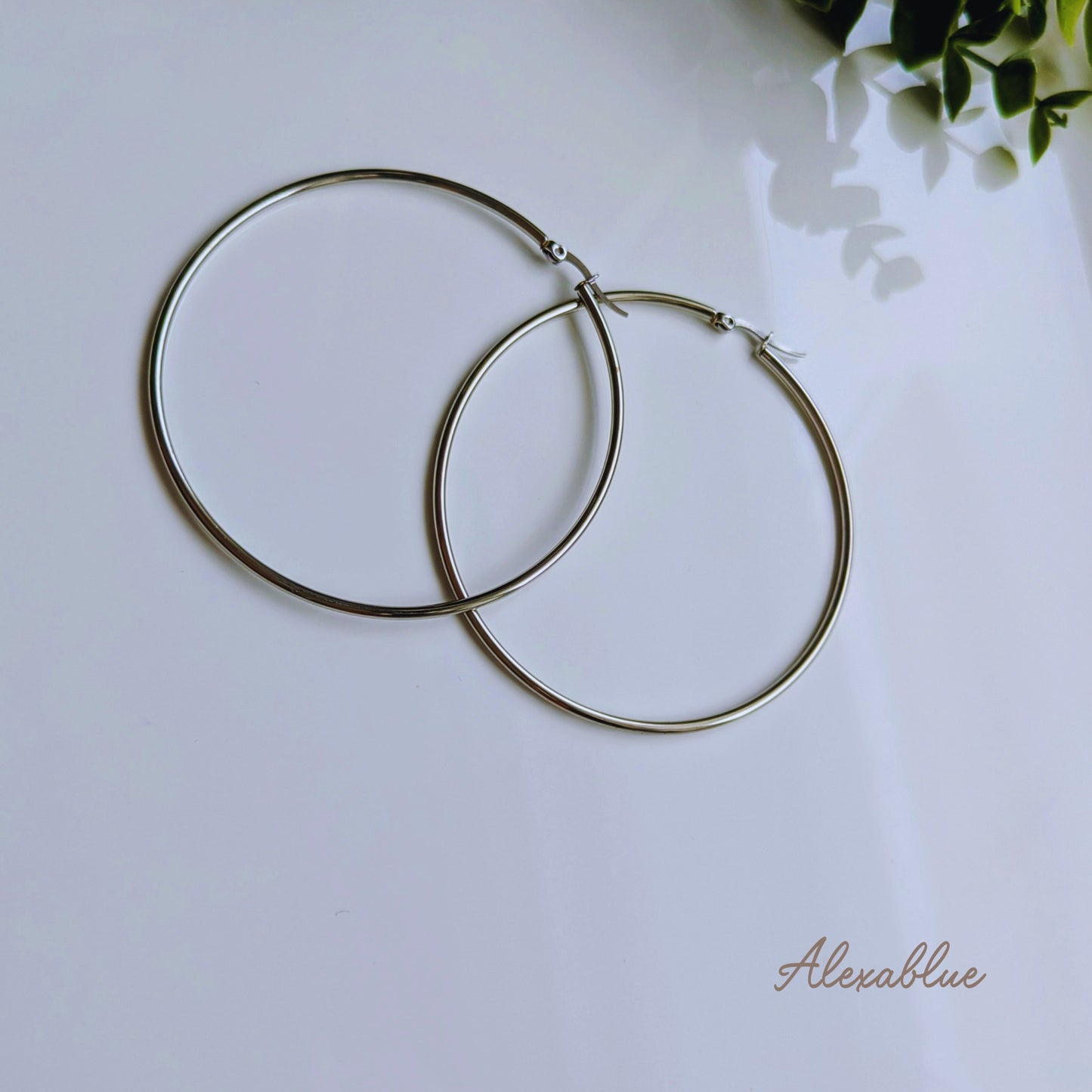 Classic Silver Large Hoop Earrings, BIG Hoop Earrings, Oversized Hoop Earrings, Stainless Steel, Statement Earrings