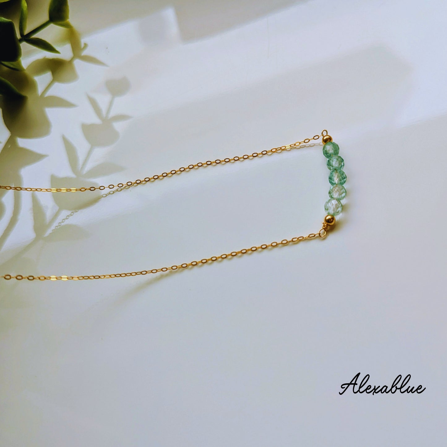 Aqua Necklace — シルバー925 小粒アクアマリンネックレス 天然石ネックレス ３月誕生石