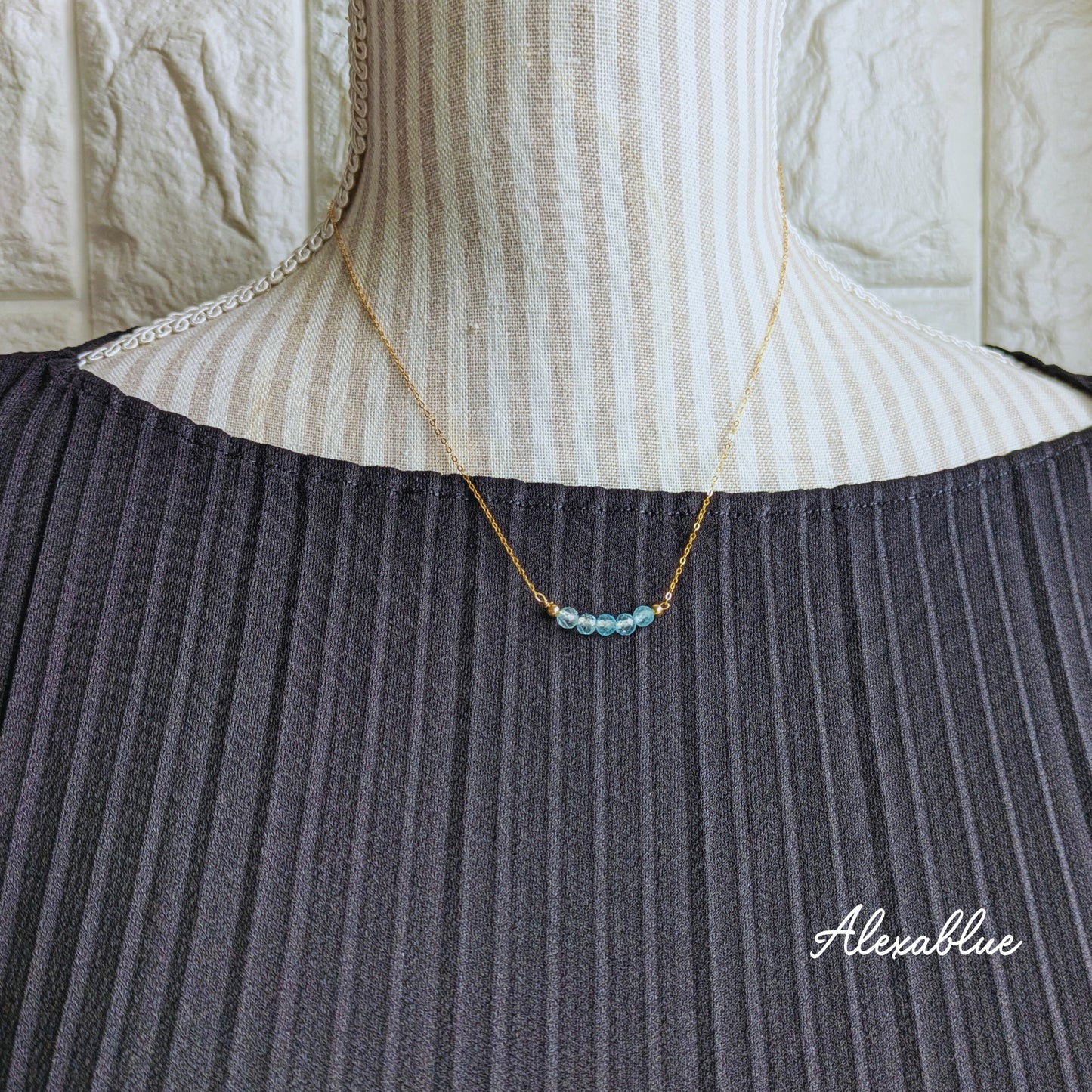Aqua Necklace — シルバー925 小粒アクアマリンネックレス 天然石ネックレス ３月誕生石