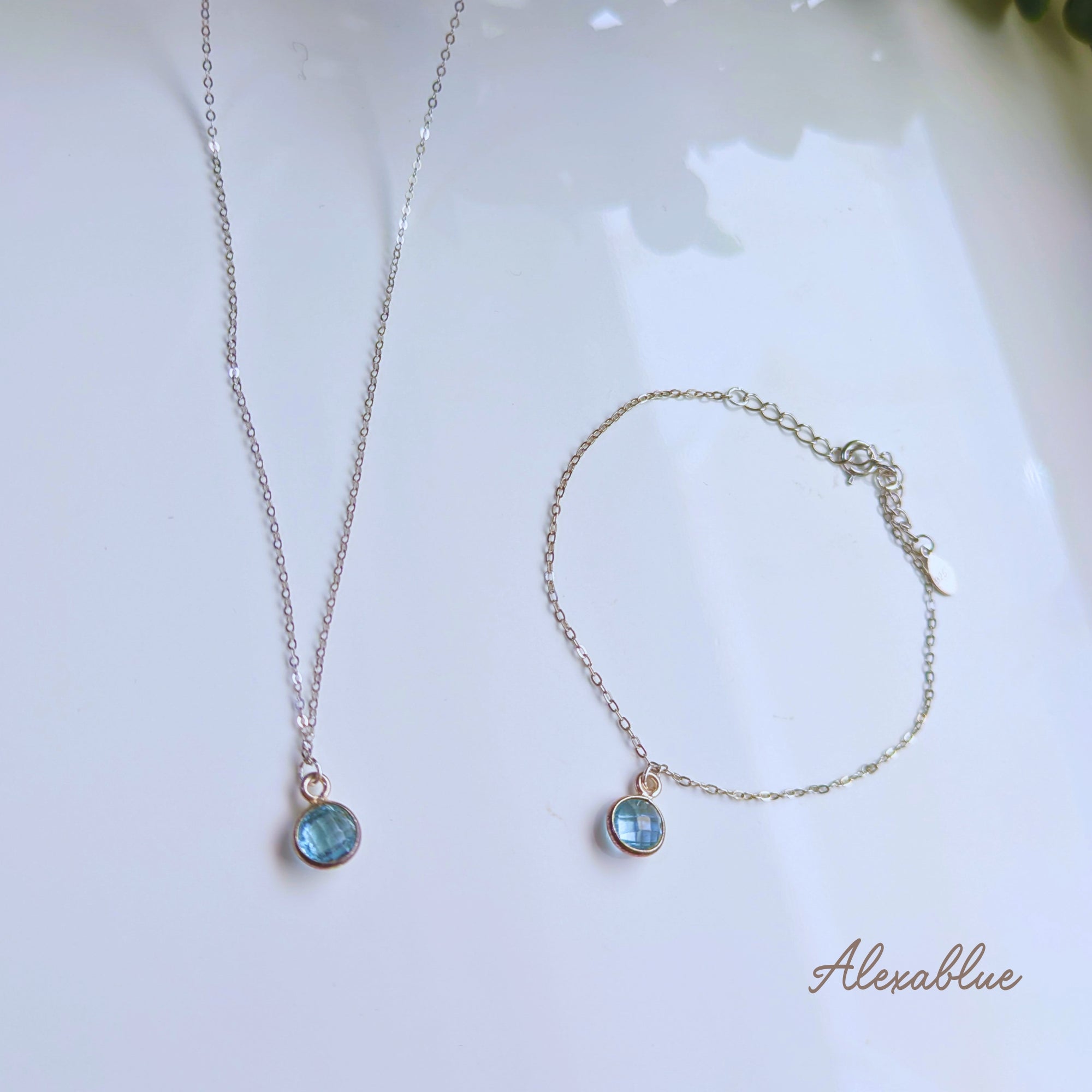 スカイブルートパーズ ネックレス＆ブレスレット セット｜S925シルバー