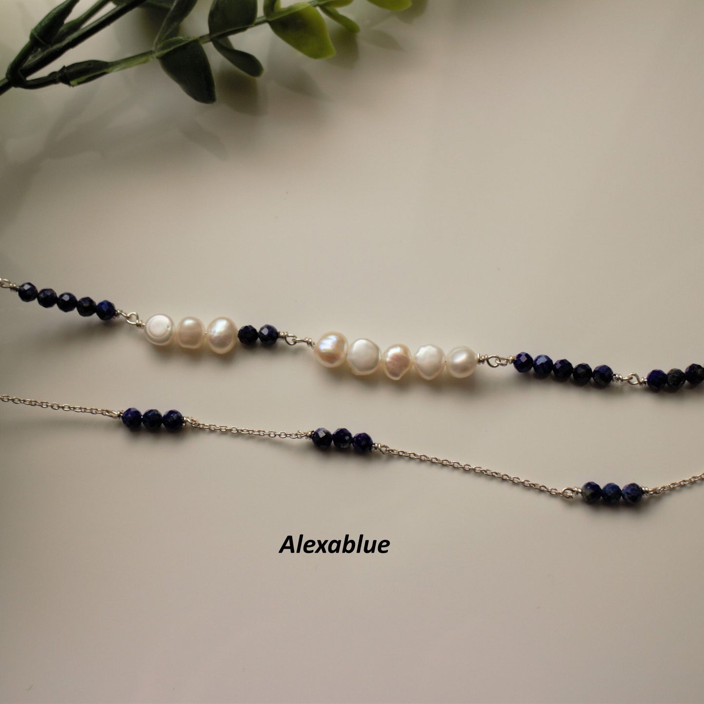 Lapis Lazuli Freshwater Pearl Long Necklace S925 Necklace December Birthstone Lapis Lazuli