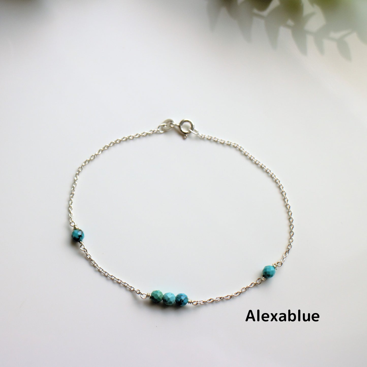 Turquoise Anklet Natural Stone Anklet S925 Anklet December Birthstone