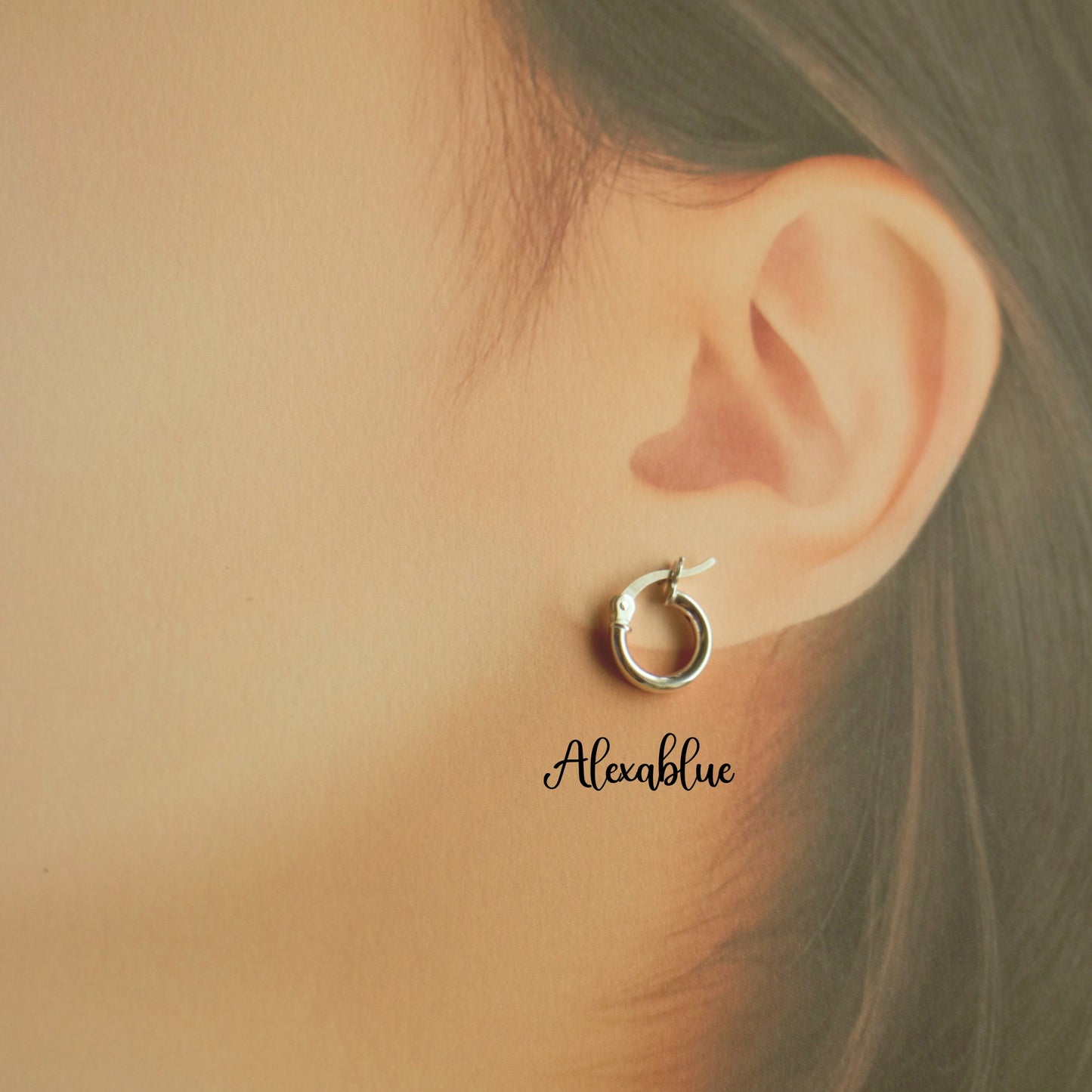 Silver 925 Small Hoop Earrings Unisex Earrings