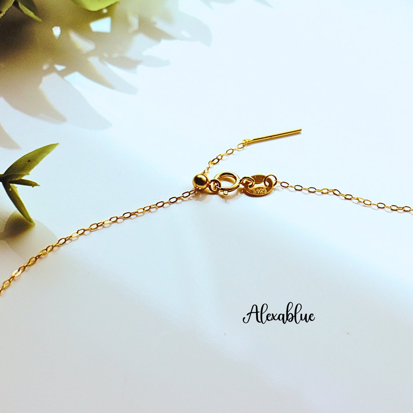 White Topaz Silver925 Necklace K18GP Natural Stone Necklace April Birthstone Necklace