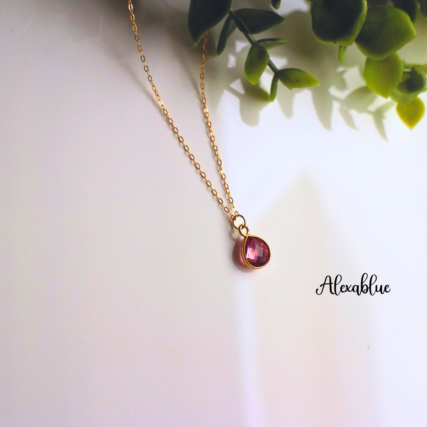 Pink Topaz Necklace Silver925 Necklace Natural Stone Necklace