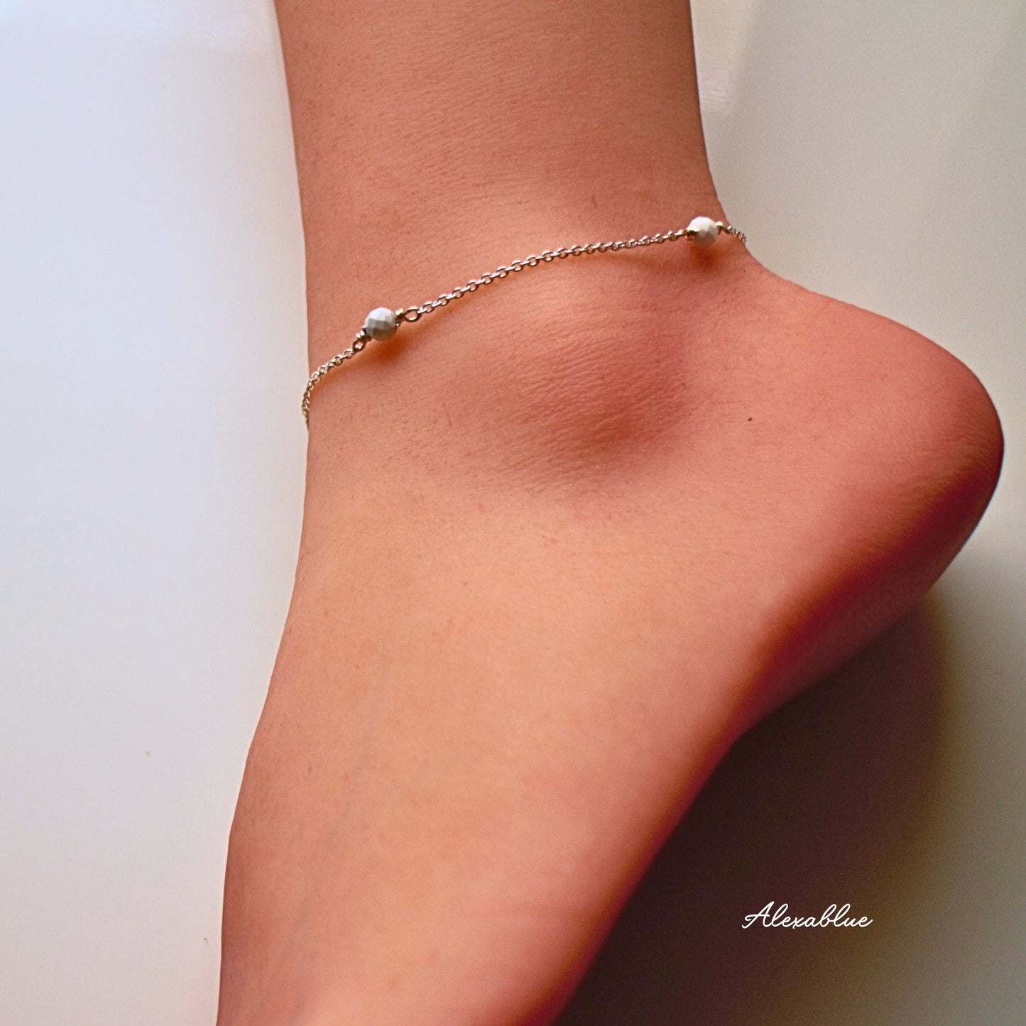 Howlite Anklet Natural Stone Anklet