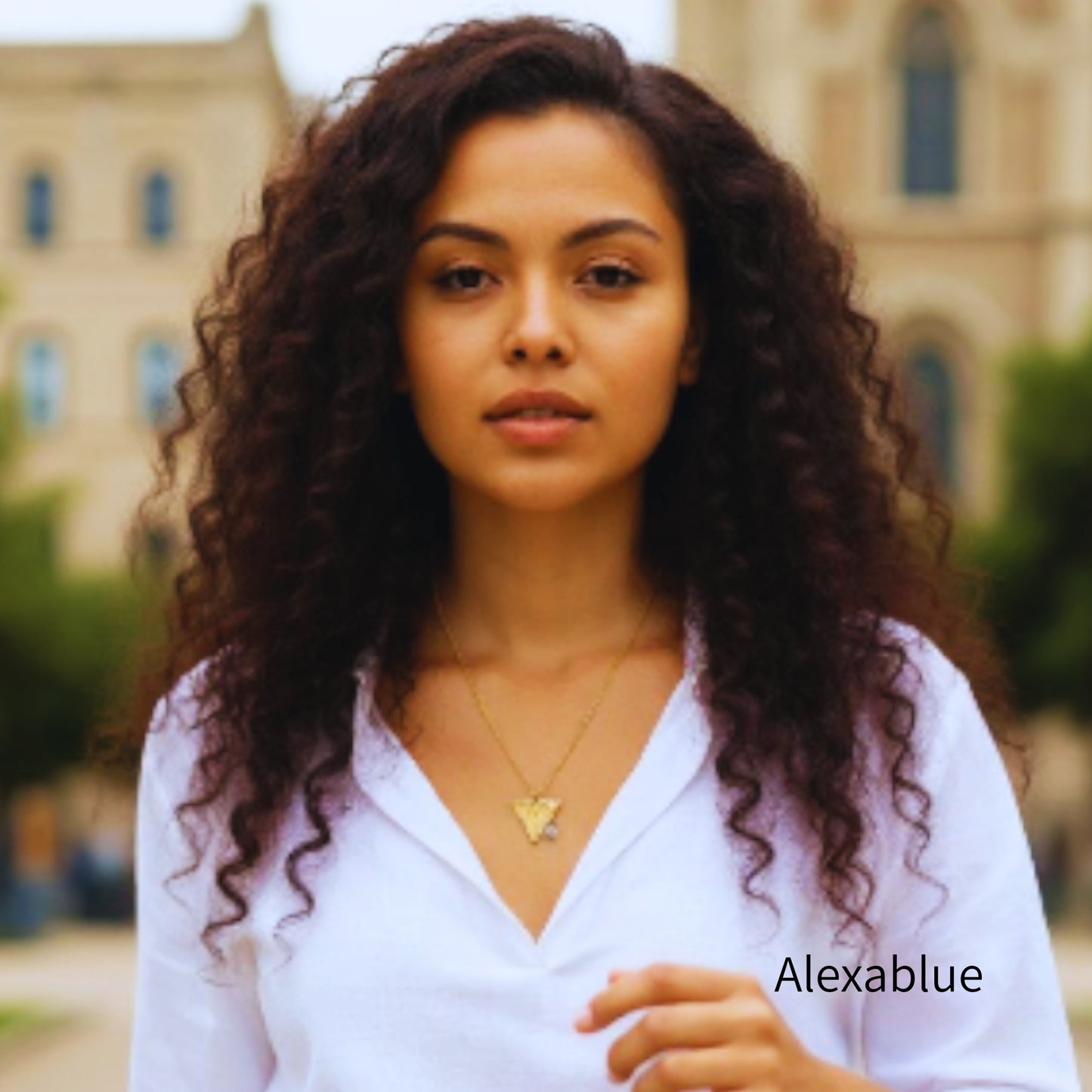 Ethereal Blue Grandidierite x Triangle Ethnic Necklace | Natural Stone Jewelry for Serenity and Freedom