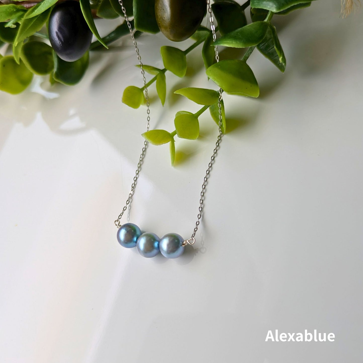Akoya Pearl 3-Pearl Necklace | S925 Silver Minimalist Pearl Necklace Elegant Simple Jewelry