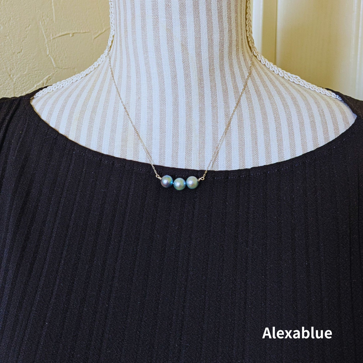 Akoya Pearl 3-Pearl Necklace | S925 Silver Minimalist Pearl Necklace Elegant Simple Jewelry