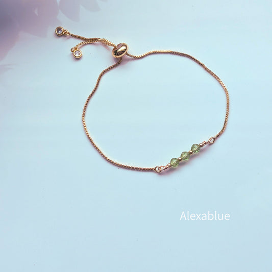 Peridot Tiny Gem Bracelet｜8月誕生石・小粒ペリドットのブレスレット