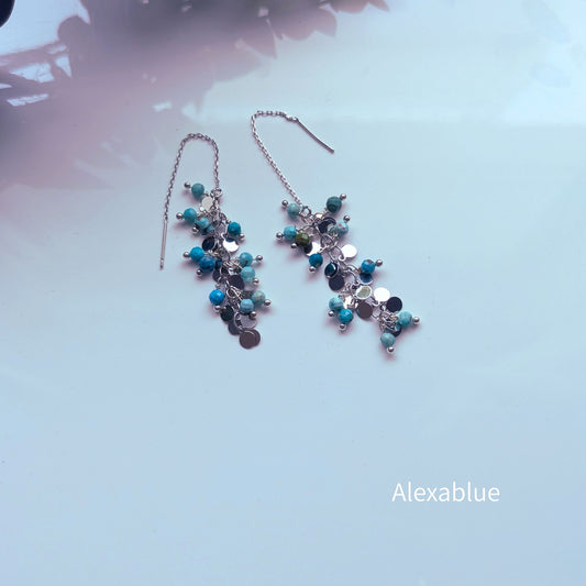 Turquoise Jewelry Set｜Stainless American Earrings & Bracelet