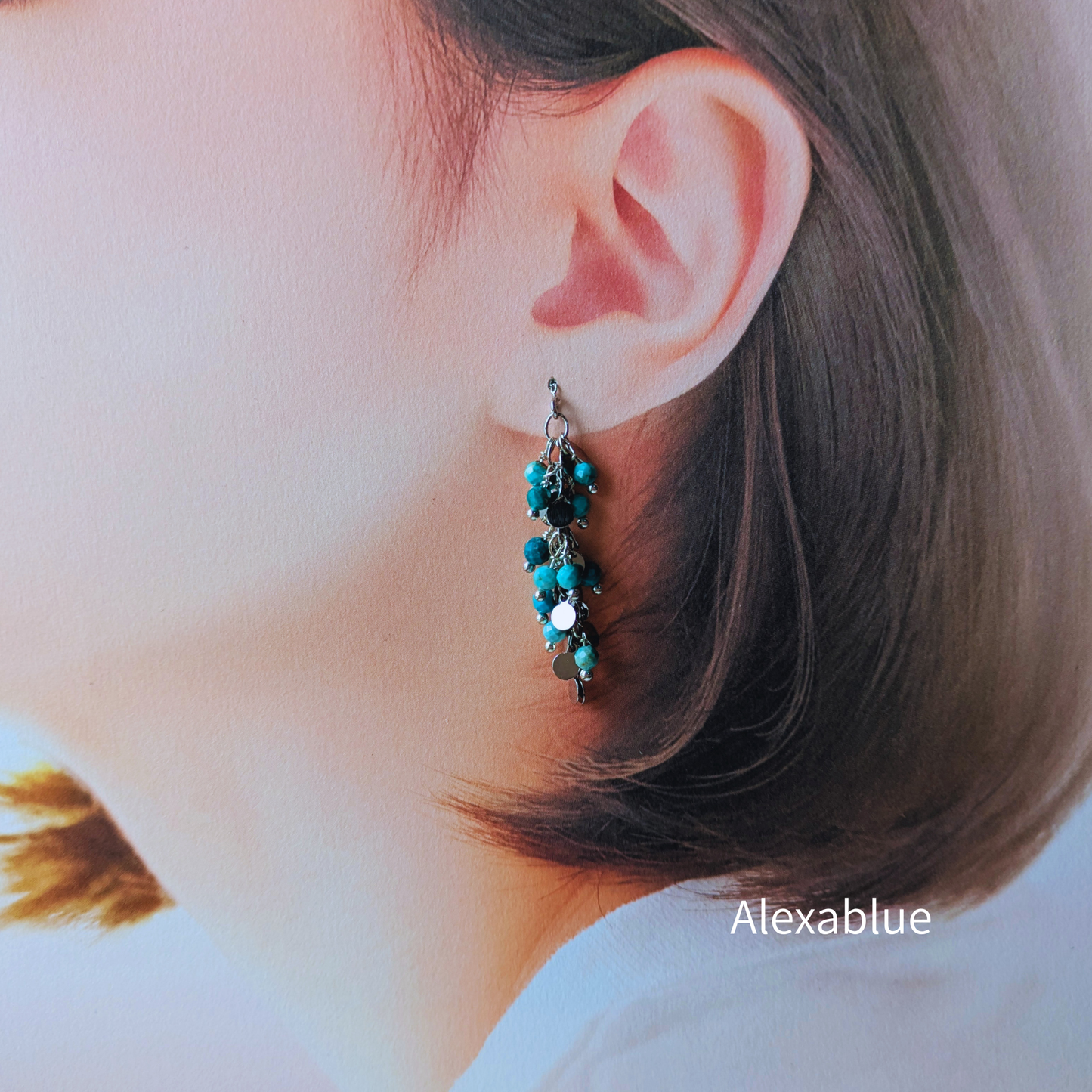 Turquoise Jewelry Set｜Stainless American Earrings & Bracelet