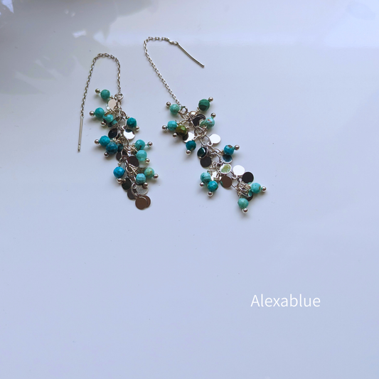 Turquoise Jewelry Set｜Stainless American Earrings & Bracelet