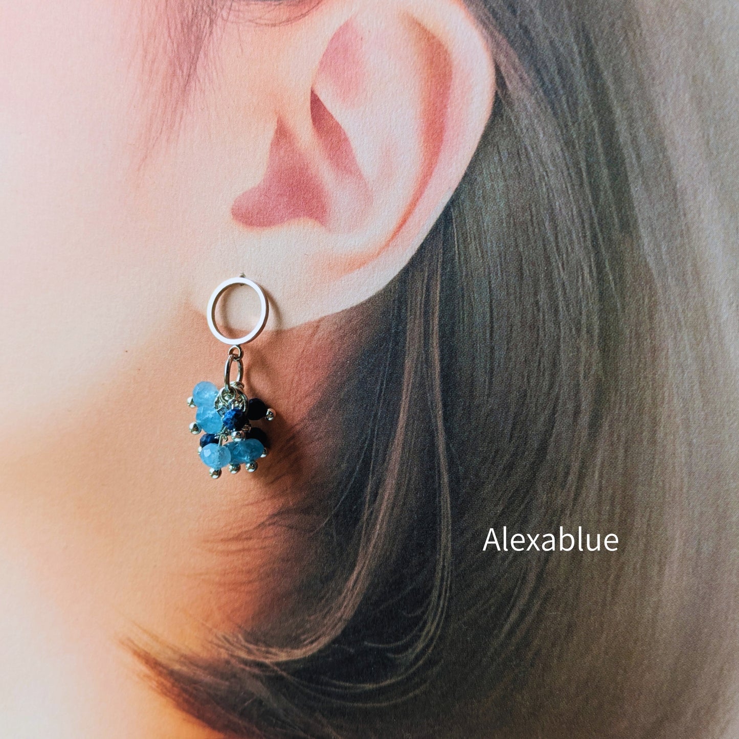 アクアマリン・ラピスラズリ ミックス天然石ピアス｜サージカルステンレス（金属アレルギー対応）［alexablue］