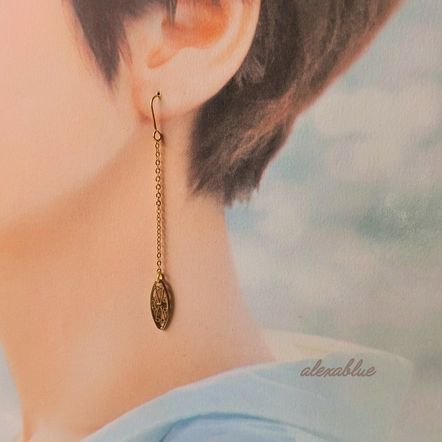 Chain Dangle Filigree Earrings | Elegant Swaying Design | Lightweight Accessory | K14gf, K10 Options Available | Free Shipping | Free Gift Wrapping