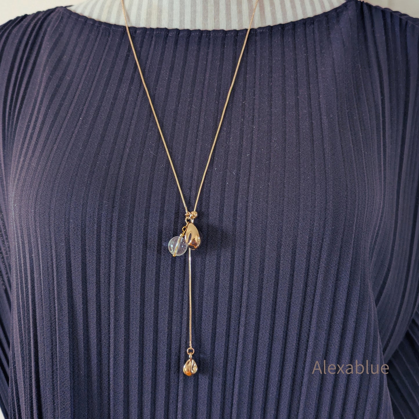Raw Edge / Crystal Clear ロングネックレス