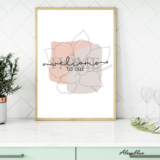 Welcome Poster Interior Interior Poster Entryway Interior Poster Spring Poster Botanical Housewarming Gift New Home Gift