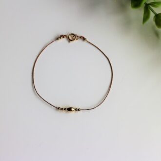 ゴールドタイニーパール シルクコード ブレスレット　K14GF