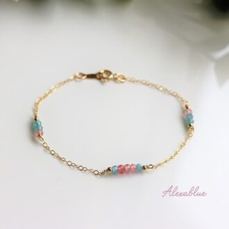 アパタイト＆ピンクエピドート ブレスレット K14GF Apatite＆Pink Epidote bracelet