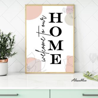 welcomeシンプルポスターインテリア インテリアポスター　玄関インテリアポスター 春ポスター ボタニカル 引っ越し祝い 新築祝い