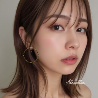 HAMMERED フープピアス  槌目ピアス おしゃれフープ 個性的