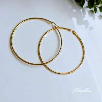 クラシック・ラージフープピアス BIG フープ ピアス 大きめフープピアス ステンレススチール 大ぶりピアス