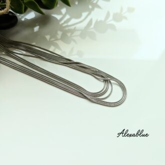 選べる天然石付きボリューム7連チェーンネックレス