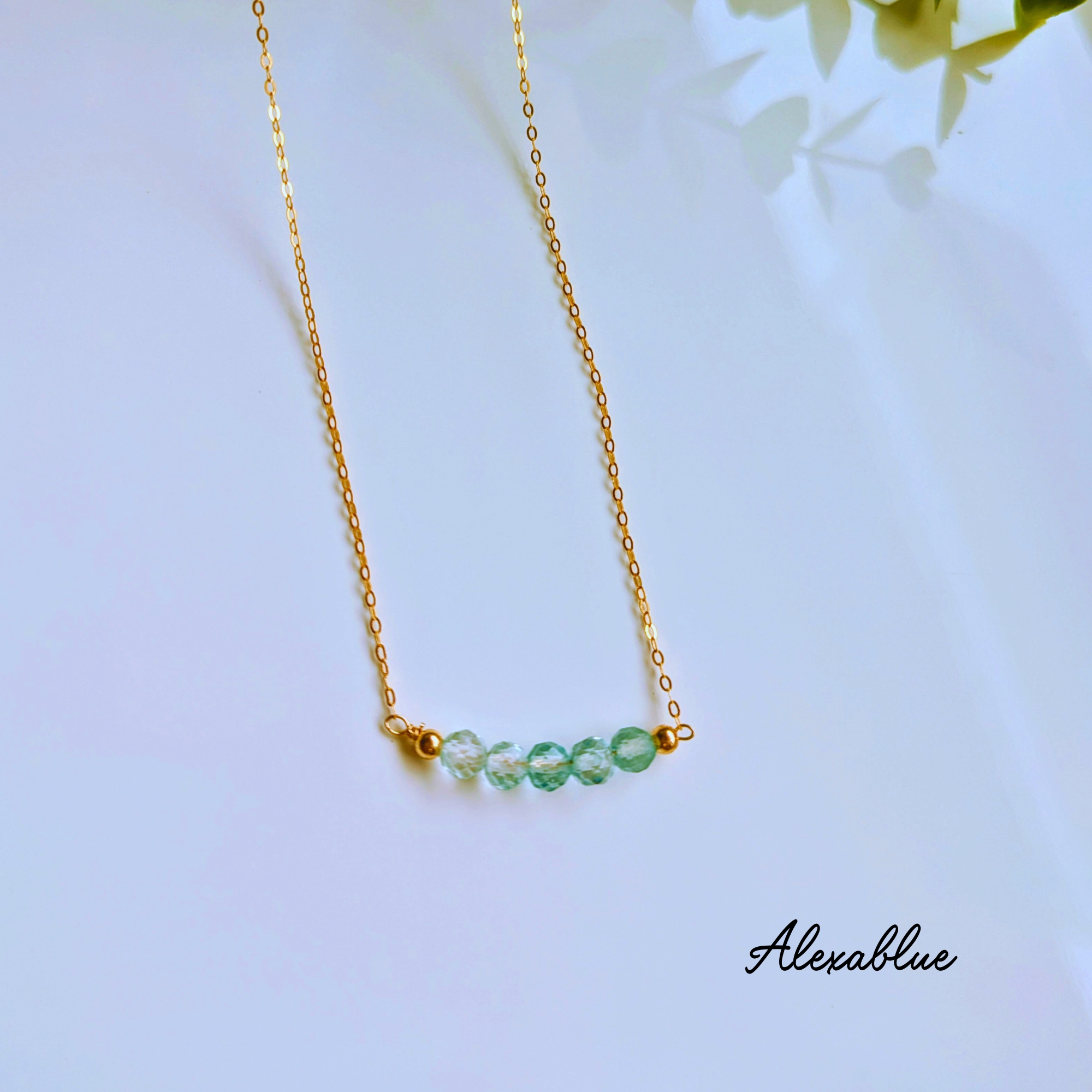 Aqua Necklace — シルバー925 小粒アクアマリンネックレス 天然石ネックレス ３月誕生石