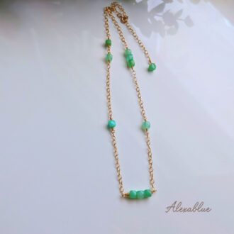 クリソプレーズ K10 ネックレス | 天然石ジュエリー レディース メンズ ギフト 誕生日 プレゼント ハンドメイド