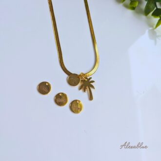 Calm & Glow Palm Treeネックレス|選べるアファメーションチャームネックレス(Calm / Flow / Shine / Love)