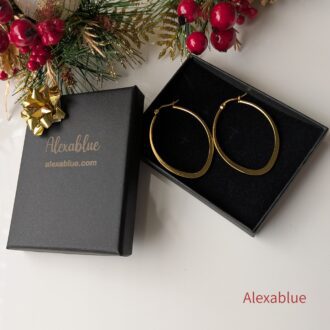 OVAL Hoop｜OVALフープピアス ステンレス クリスマスギフトラッピング対応 金属アレルギー対応 大人可愛い