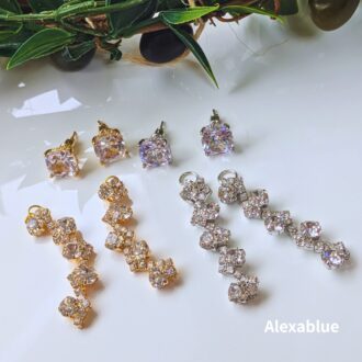 2way ビジューピアス｜ゴールド＆シルバー｜きらきらピアス｜ウェディング・パーティー対応 大人上品アクセサリー